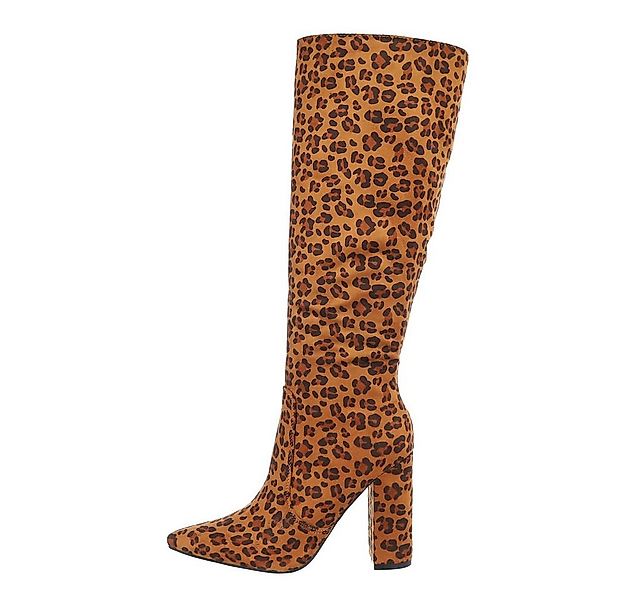 Ital-Design Damen Elegant High-Heel-Stiefel Blockabsatz High-Heel Stiefel i günstig online kaufen