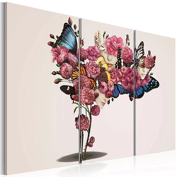 Wandbild - Schmetterlinge, Blumen, Karneval... günstig online kaufen