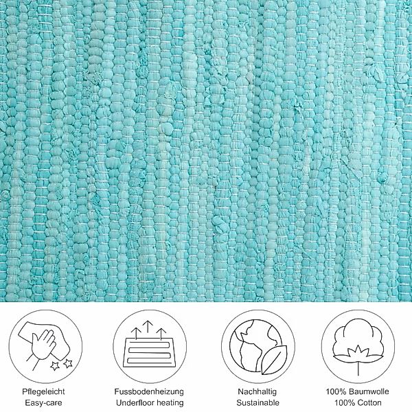 THEKO Teppich »Happy Cotton Fleckerl, handgewebt«, rechteckig, 5 mm Höhe, F günstig online kaufen