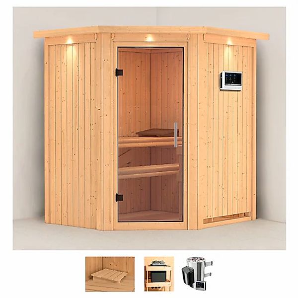 Karibu Sauna »Tomke«, 3,6-kW-Plug & Play Ofen mit externer Steuerung günstig online kaufen