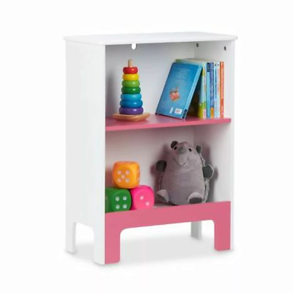 relaxdays Kinderregal mit 2 Fächern rosa/weiß günstig online kaufen