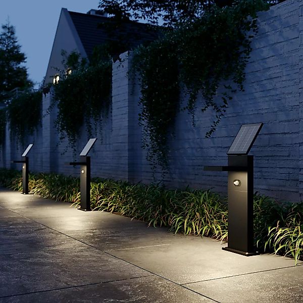 Lucande LED-Solarwegelampe Silvan, 60 cm, Sensor, anthrazit günstig online kaufen