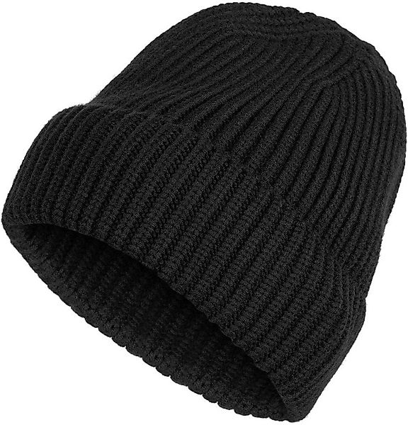 styleBREAKER Strickmütze Feinstrick Beanie Mütze mit Krempe (1-St) günstig online kaufen