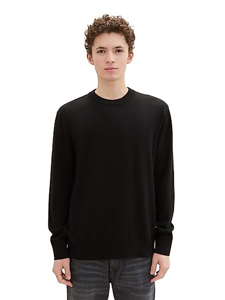 TOM TAILOR Denim Strickpullover in melierter günstig online kaufen