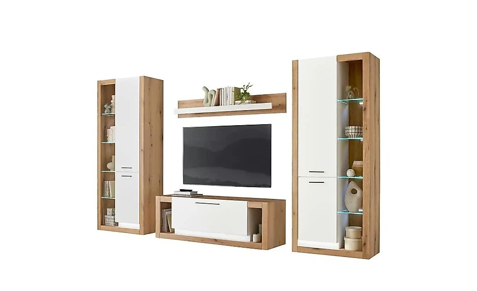 Wohnwand  Busso ¦ braun ¦ Maße (cm): B: 350 H: 195 T: 43.0 Kommoden & Sideb günstig online kaufen