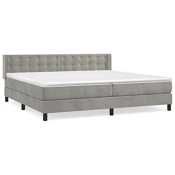vidaXL Boxspringbett mit Matratze Hellgrau 200x200 cm Samt1367516 günstig online kaufen