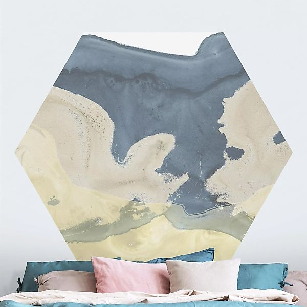 Hexagon Fototapete selbstklebend Ozean und Wüste II günstig online kaufen