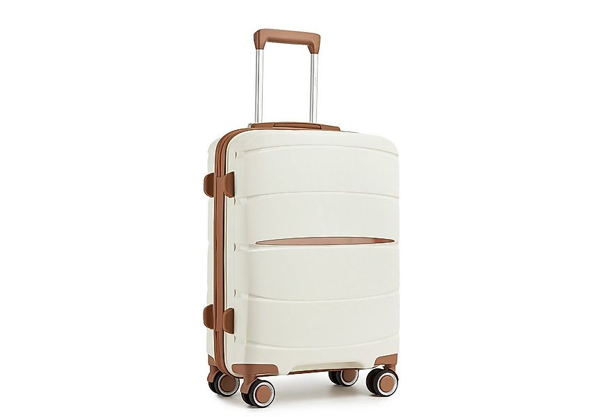 KONO Handgepäckkoffer PP – Kabinenkoffer mit TSA-Schloss & stylischen Braun günstig online kaufen