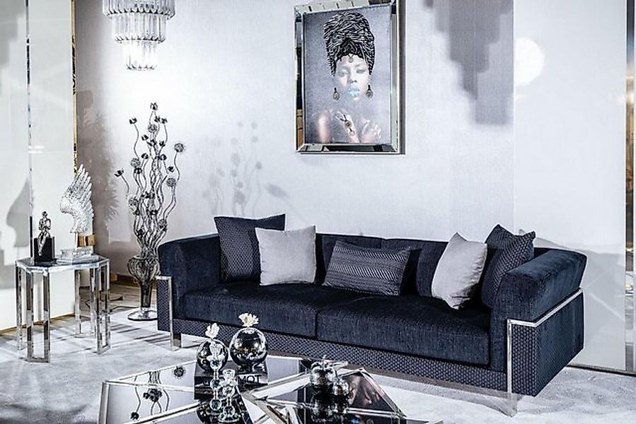 Xlmoebel Sofa Hochwertiges Textil-Sofa in Schwarz, 3-Sitzer, modernes Desig günstig online kaufen