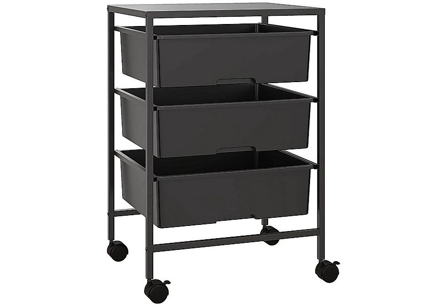 HOMCOM Servierwagen mit Rädern, 3-Lagerkörben und Stahlrahmen, (Rollwagen, günstig online kaufen