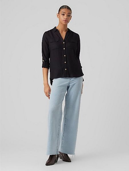 Vero Moda Blusenshirt Legeres Blusen mit Brusttaschen Krempelärmel VMBUMPY günstig online kaufen