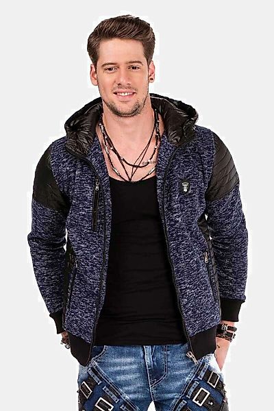 Cipo & Baxx Strickjacke "Strickjacke", 1 Stk. mit Leder Highlights, CL-310 günstig online kaufen