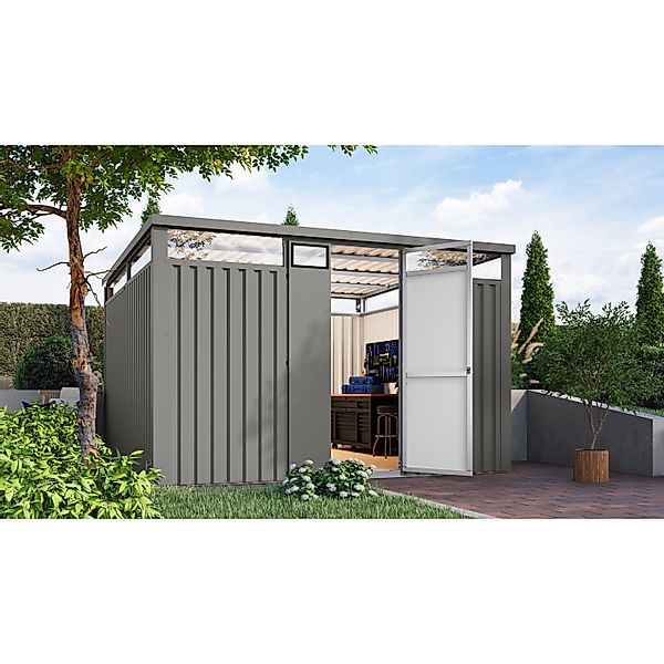 Karibu Metallgerätehaus Amato 3,5 Graualuminium 220 x 342 x 342 cm günstig online kaufen