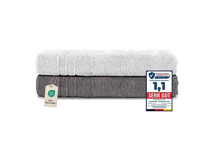 Komfortec Saunatuch Frotte aus 100% Baumwolle, Frottee (Packung, 2-St), 80x günstig online kaufen
