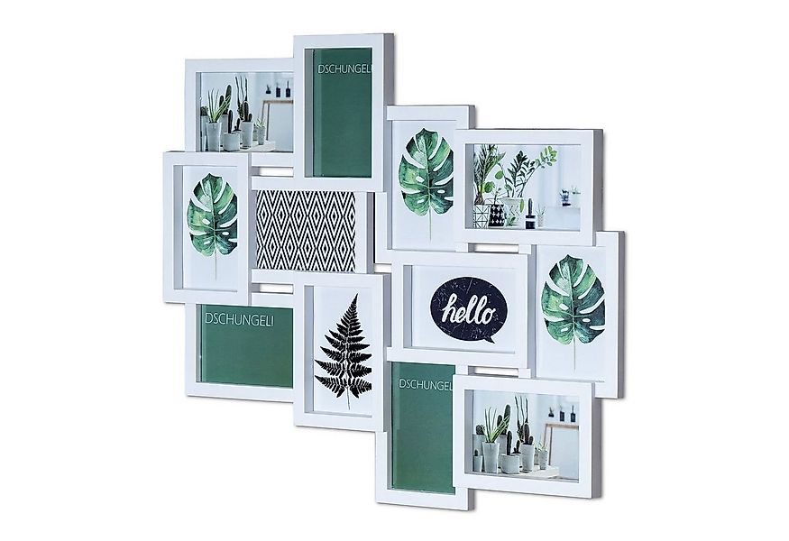 Levandeo® Bilderrahmen Collage, Bilderrahmen weiß 12 Fotos Fotogalerie Foto günstig online kaufen