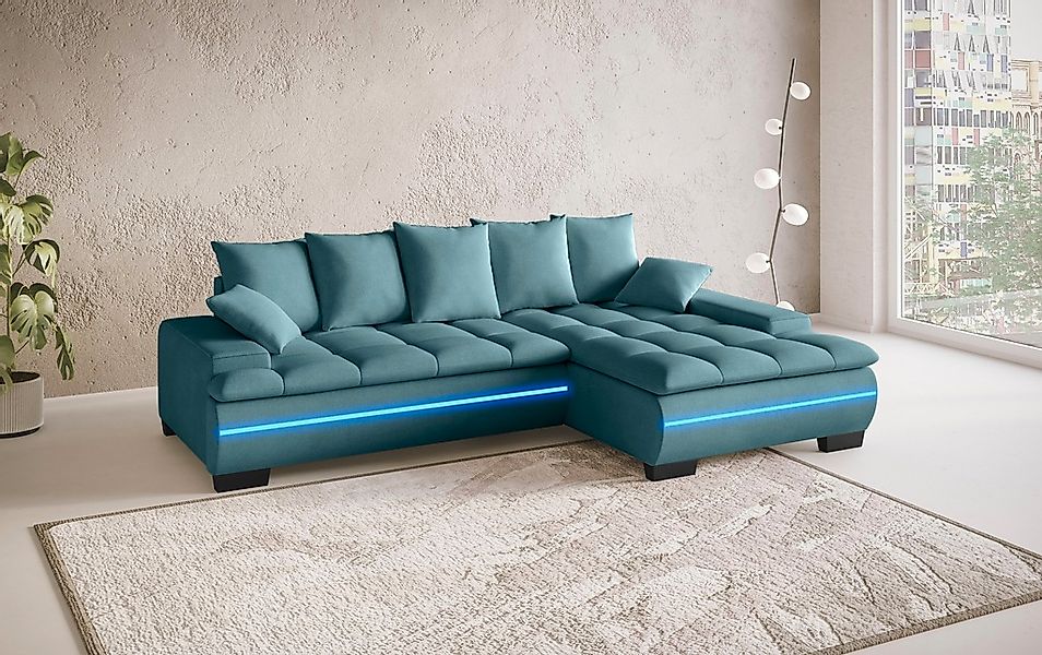 Mr. Couch Ecksofa "Haiti II, L-Form", RGB-LED Beleuchtung, Kaltschaum, wahl günstig online kaufen