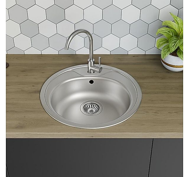 Faizee Home Edelstahlspüle Einbauspüle mit Armatur – Edelstahl Komplettset günstig online kaufen