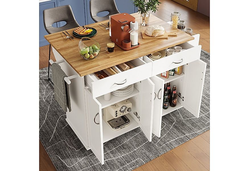 Flieks Küchenwagen mit erweiterbare Arbeitsplatte B106/T50-78/H90,5 cm, (1 günstig online kaufen