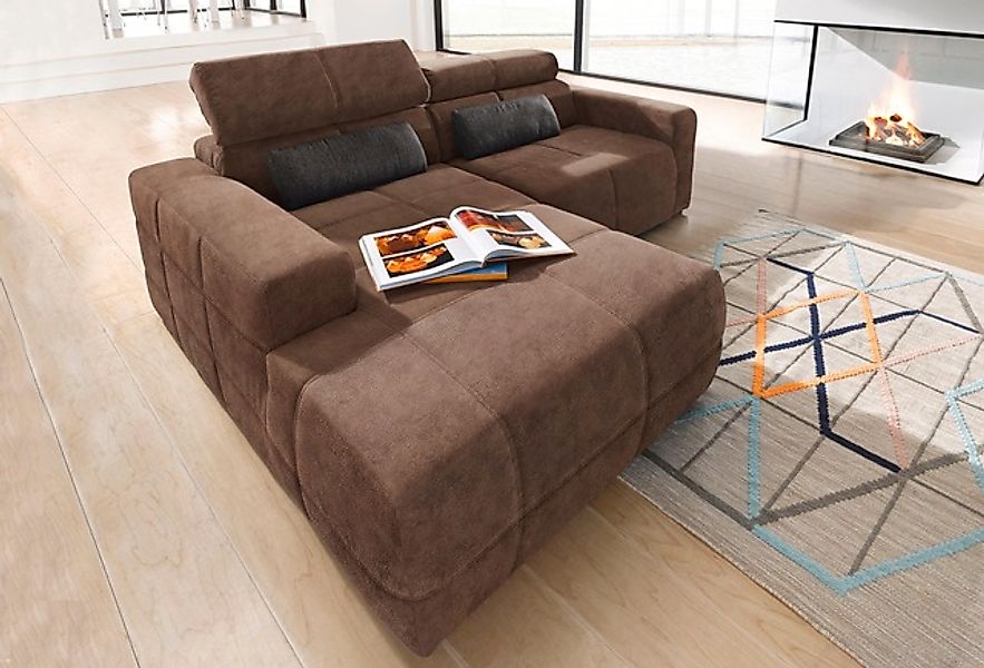DOMO collection Ecksofa »Brandon, inkl. Kopfteilverstellung, B/T/H: 214/100 günstig online kaufen