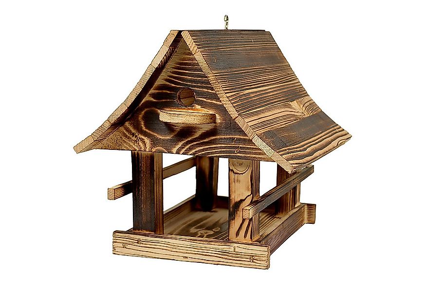 WOODOK Vogelhaus Massivholz-Vogelfutterhaus XXL gebrannt, mit Haken zum Auf günstig online kaufen