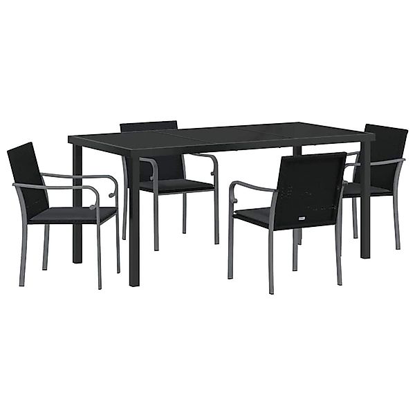 vidaXL Garten Essgruppe 5-Tlg Schwarz Poly Rattan 3379054 günstig online kaufen