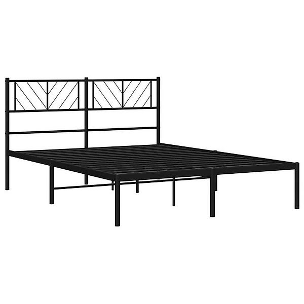 vidaXL Bettgestell Bettrahmen mit Kopfteil Metall Schwarz 120x190 cm Bett B günstig online kaufen