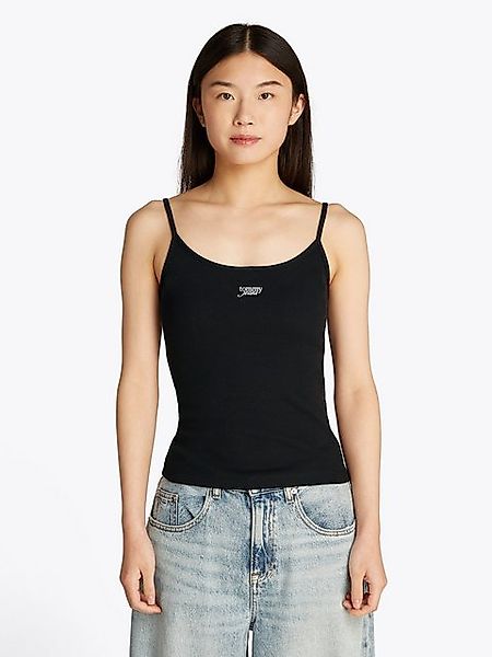 Tommy Jeans Spaghettitop TJW SCRIPT STRAPPY TOP in Rippoptik, mit Logoschri günstig online kaufen