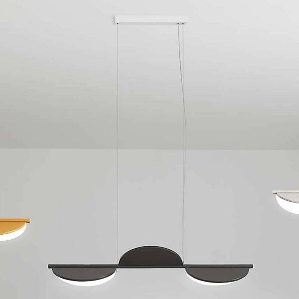 FLOS Almendra Linear LED-Hängelampe 3fl, anthrazit günstig online kaufen