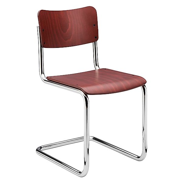 THONET S 43 K für Kinder | rubinrot gebeizt | Stahlrohr-Freischwinger | Ges günstig online kaufen