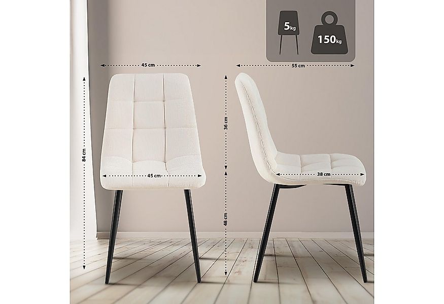 CLP Esszimmerstuhl Tilde (4er Set, 4 St), mit Rückenlehne, Metallgestell, b günstig online kaufen