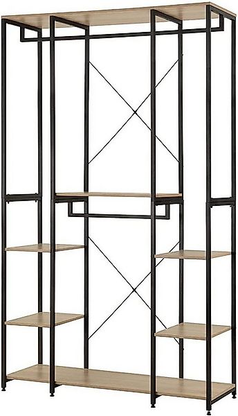 Woltu Kleiderständer, (1 St), Garderobenständer, mit Ablagen Hell Eiche+Sch günstig online kaufen