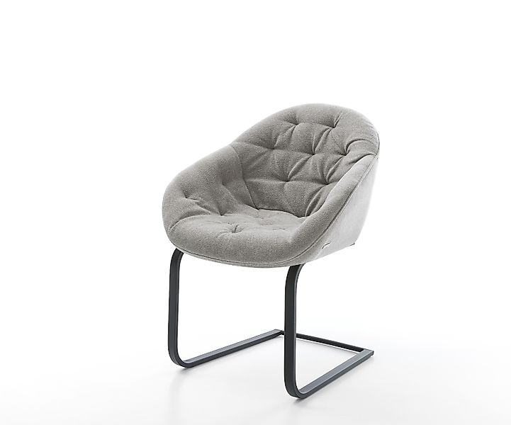 Freischwinger Gaio-Flex Strukturstoff Soft Grau Freischwinger flach Schwarz günstig online kaufen