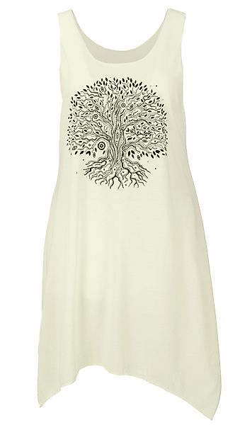 Guru-Shop Midikleid Minikleid mit Ethnodruck - günstig online kaufen