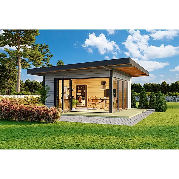 LASITA MAJA Gartenhaus "DOMEO 9 LICHTGRAU/ANTHRAZIT" mit Überdachung, Funda günstig online kaufen