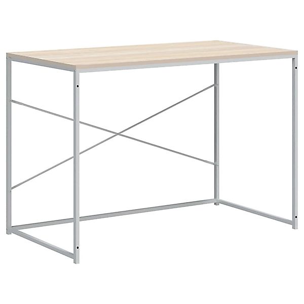 vidaXL Computertisch Weiß und Eiche-Optik 110x60x70 cm Holzwerkstoff 30210 günstig online kaufen