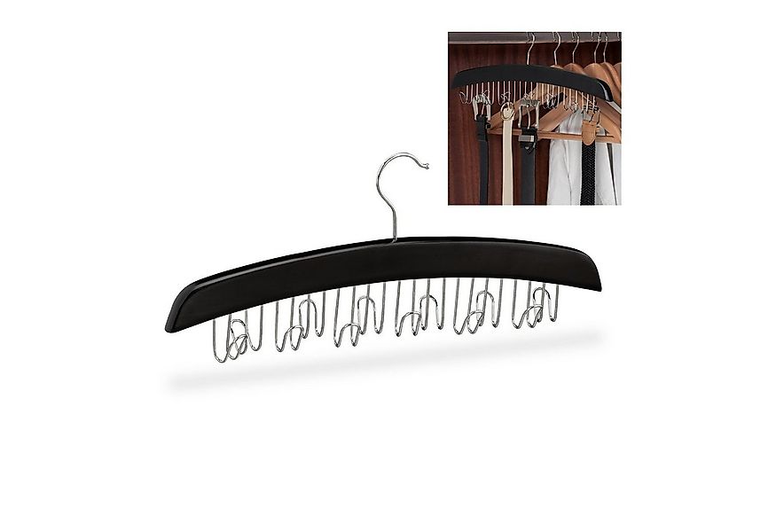 relaxdays Gürtelbügel Gürtelhalter Holz schwarz günstig online kaufen