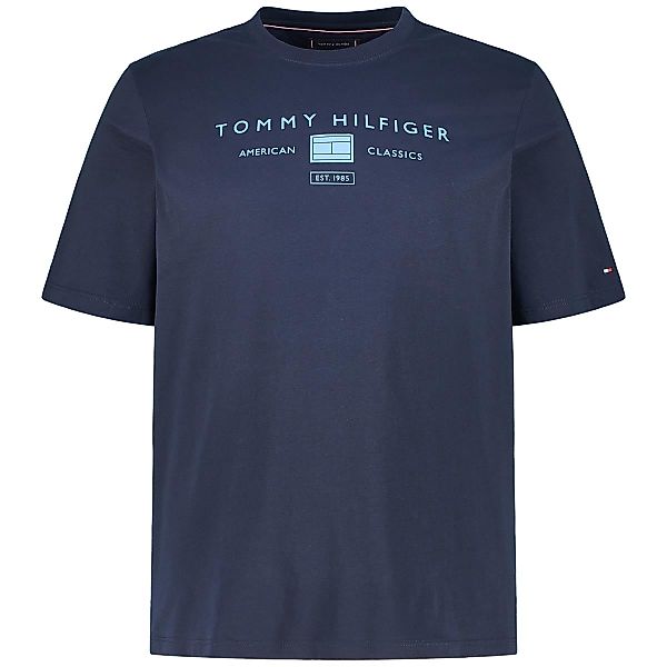 Tommy Hilfiger T-Shirt mit Label-Print Farbe marine Größe: 3XL günstig online kaufen