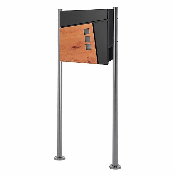 ML-Design Standbriefkasten mit Zeitungsfach Briefkasten mit 120 cm Pfosten günstig online kaufen