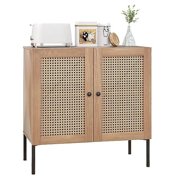 COSTWAY Küchenbuffet Sideboard mit 2 Rattantüren, günstig online kaufen
