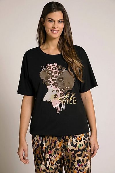 Ulla Popken Rundhalsshirt T-Shirt Animal-Motiv Oversized Rundhals Halbarm günstig online kaufen