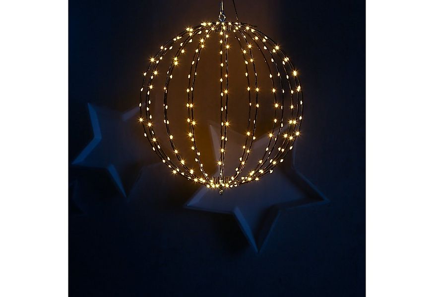 MARELIDA LED Kugelleuchte Drahtkugel Leuchtkugel faltbar D: 38cm 240LED 8Mo günstig online kaufen