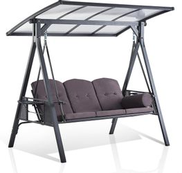 PURPLE LEAF Hollywoodschaukel Außenbereich 3-Sitzer Schaukelstuhl günstig online kaufen