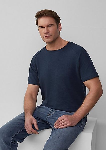 s.Oliver Kurzarmshirt Raglan-Shirt mit Flammgarnstruktur günstig online kaufen