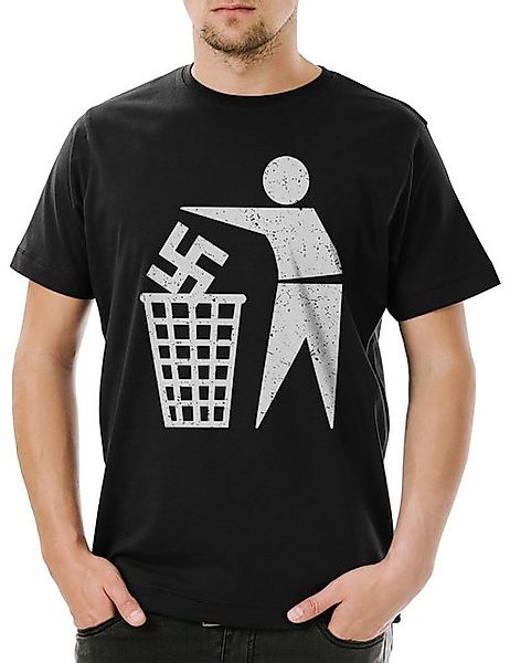 Urban Backwoods Print-Shirt Anti Nazi Mülleimer Herren T-Shirt Gegen Nazis günstig online kaufen