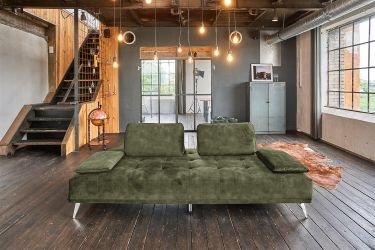 KAWOLA Schlafsofa WIOLO Velvet moosgrün - günstig online kaufen
