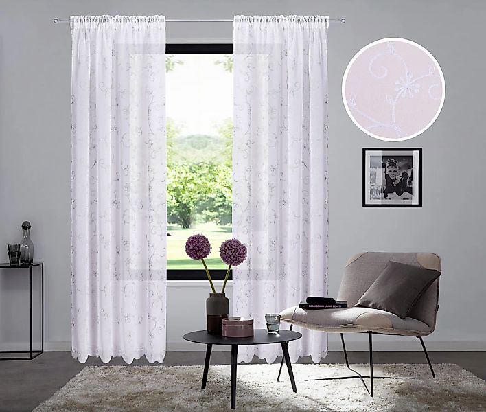 Home affaire Gardine "Bisel" Multifunktionsband 1 Stk. tlg. Transparent, Bl günstig online kaufen