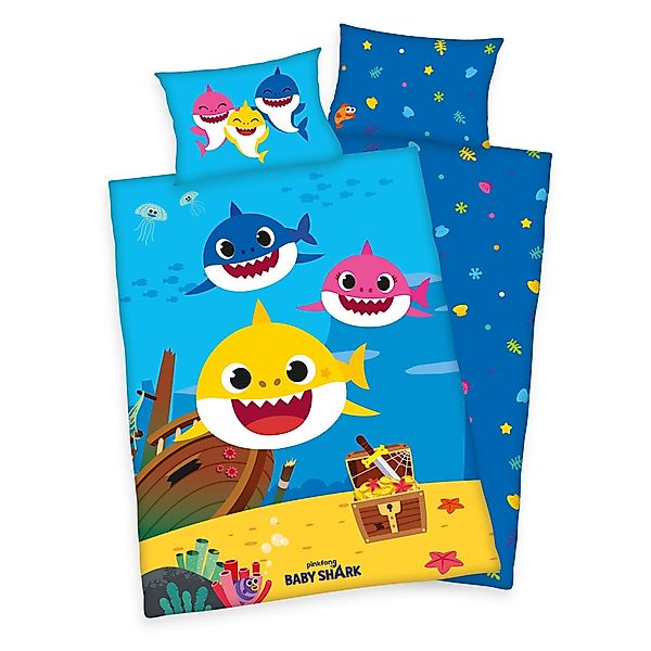 Herding Babybettwäsche Baby Shark Baby Bettwäsche günstig online kaufen