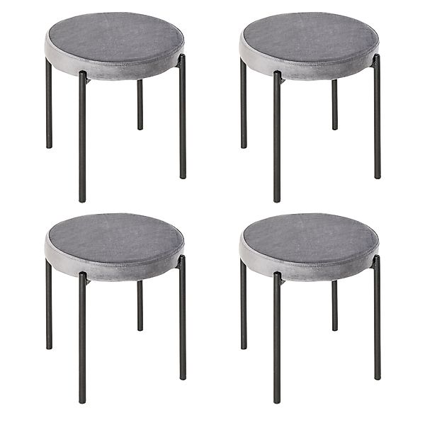HOMCOM 4er-Set Barhocker ohne Lehne, Metallhocker, Küchenstuhl mit gepolste günstig online kaufen