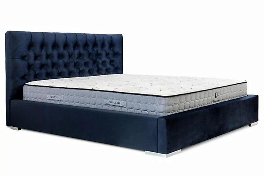 JVmoebel Bett, Blau Modern Design Stoff Polster Schlafzimmer Doppelbett Hol günstig online kaufen
