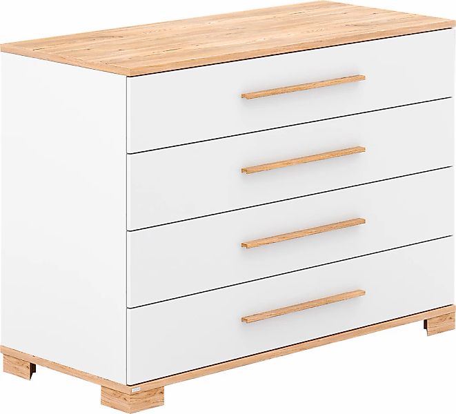 PAIDI Wickelkommode "YOLANDA in Weiß mit Eiche-Dekor, 4 Schubladen mit Soft günstig online kaufen
